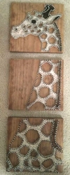 etsy brokenwingArts 3 Panel Giraffe String Art